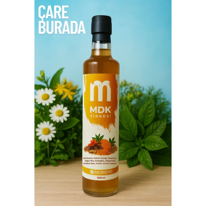 Kantaron & Hatmi Çiçeği Sirkesi 500 ml (Oğul Otu, Polen, Kudret Narı)