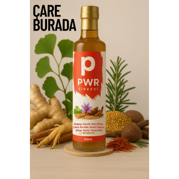 Ginseng & Meyan Kökü & Safran Sirkesi 500 ml (Muskat, Çakşır Otu Kökü, Ginko Biloba)
