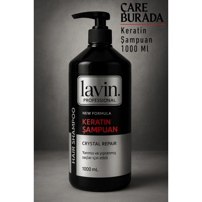 Lavin - Keratin Şampuan 1000 Ml (Yanmış & Yıpranmış Saçlar)