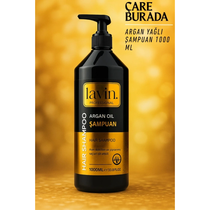 Lavin - Argan Yağlı Şampuan 1000 Ml (Dökülmeye Meyilli & Yıpranmış Saçlar)