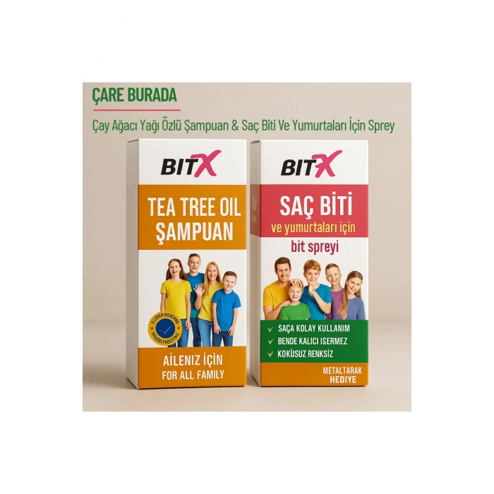 Bitex - Çay Ağacı Özlü Şampuan + Saç Biti ve Yumurtaları İçin Sprey (Tarak Hediyeli)
