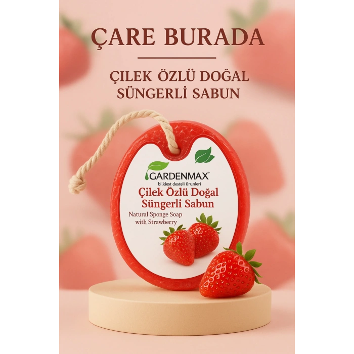 Gardenmax - Çilek Özlü Doğal Süngerli Sabun