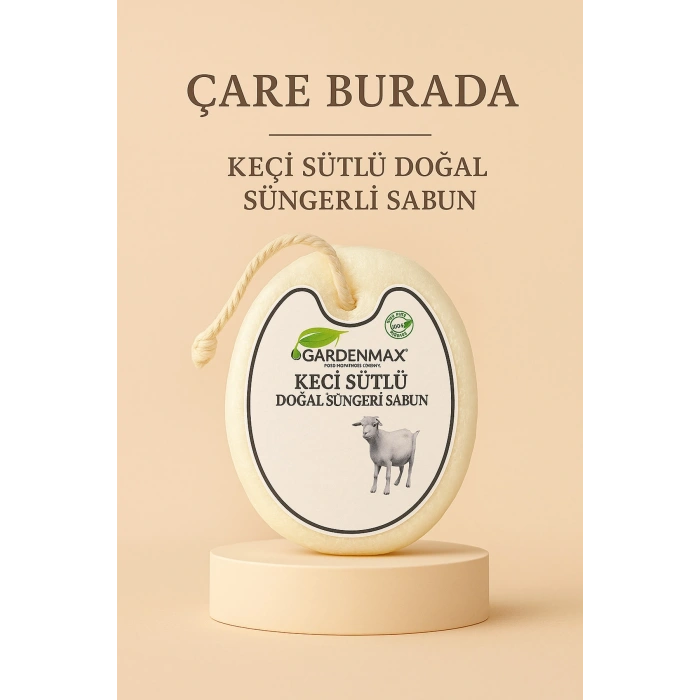 Gardenmax - Keçi Sütlü Doğal Süngerli Sabun