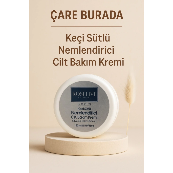 Roselive - Keçi Sütlü Nemlendirici Cilt Bakım Kremi 150 Ml (El & Yüz)