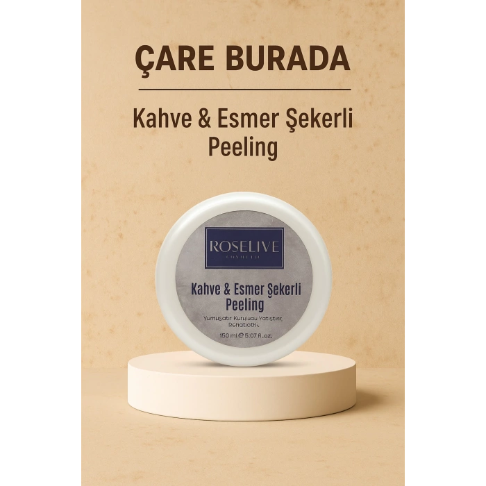 Roselive - Kahve & Esmer Şekerli Peeling 150 Ml (Yumuşatır, Rahatlatır, Kuruluğu Yatıştırır,)