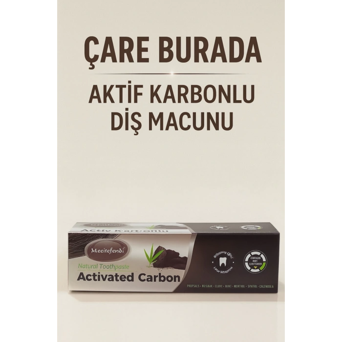 Mecitefendi - Aktif Karbonlu Doğal Diş Macunu 75 Ml (Ekstra Beyazlık)