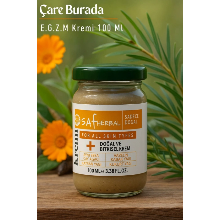 Saf Herbal - E.G.Z.M Kremi 100 Ml (Aynı sefa & Kükürt Yağı & Katran Yağı & Kabak Yağı)