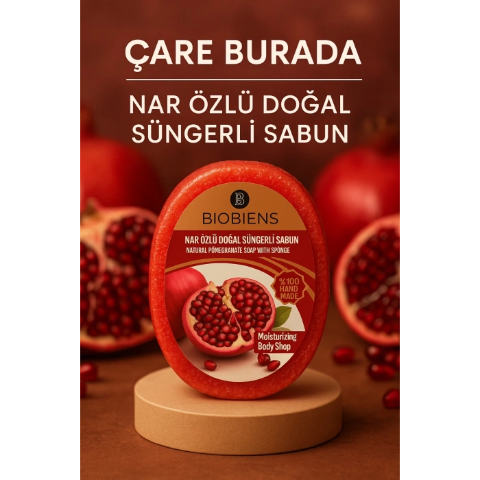 Biobiens - Nar Özlü Doğal Süngerli Sabun 135 gr
