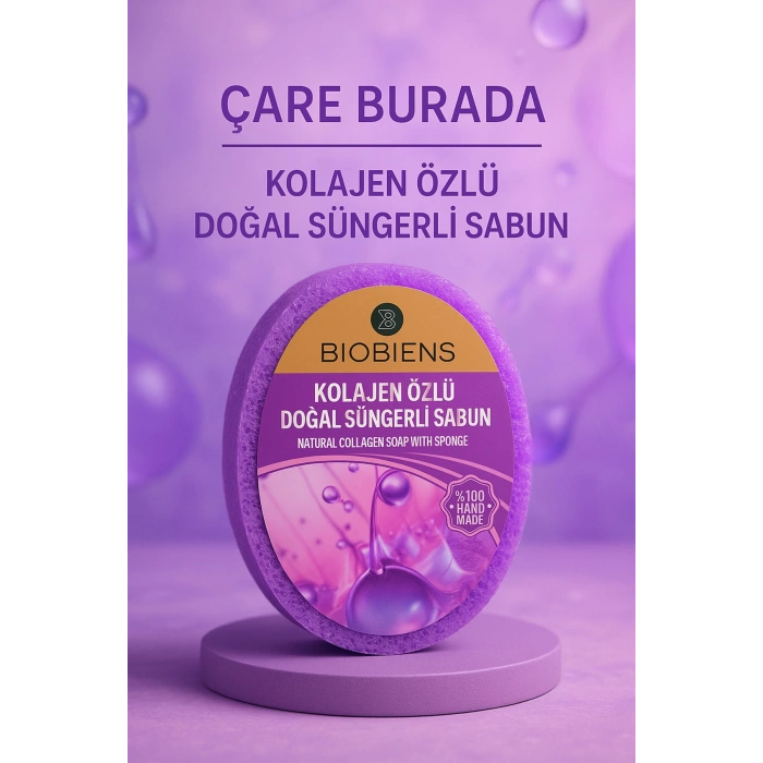 Biobiens - Kolajen Özlü Doğal Süngerli Sabun 135 gr