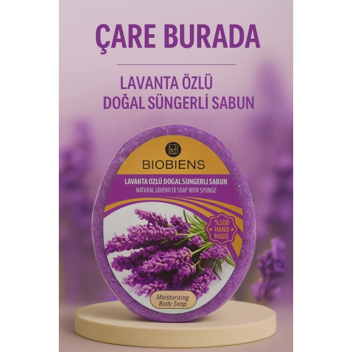 Biobiens - Lavanta Özlü Doğal Süngerli Sabun 135 gr