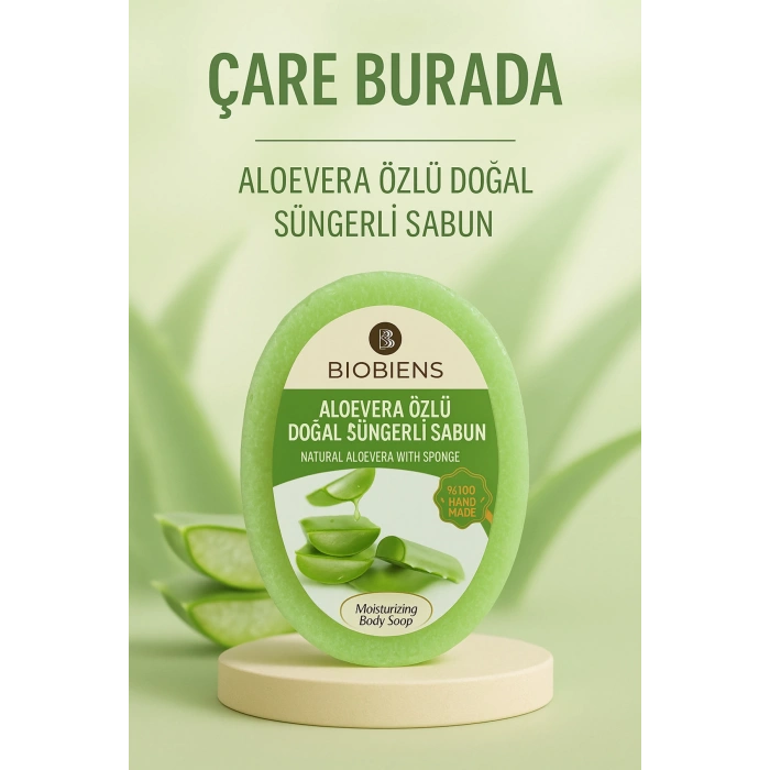 Biobiens - Aloevera Özlü Doğal Süngerli Sabun 135 gr