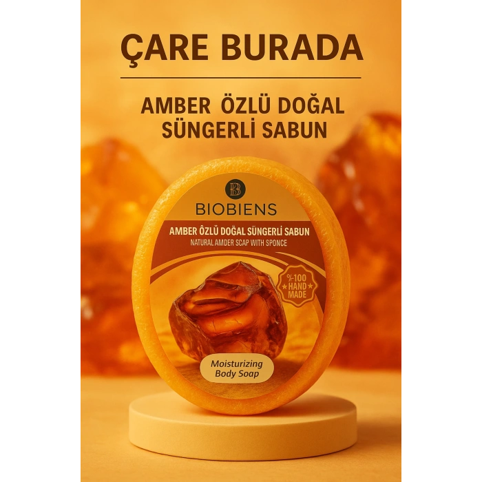 Biobiens - Amber Özlü Doğal Süngerli Sabun 135 gr