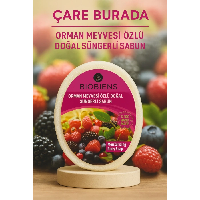Biobiens - Orman Meyvesi Özlü Doğal Süngerli Sabun 135 gr