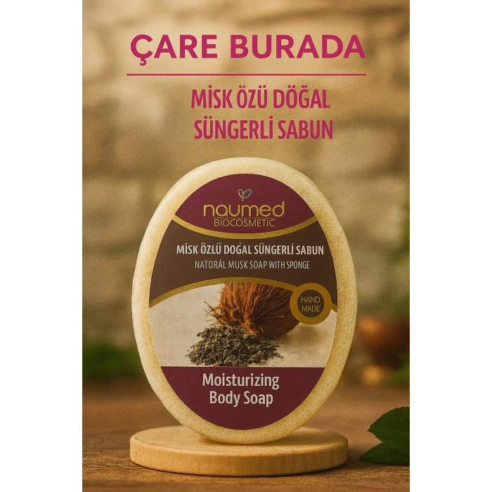 Naumed Biocosmetic - Misk Özlü Doğal Süngerli Sabun 130 gr