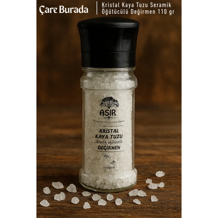 Asır - Kristal Kaya Tuzu Seramik Öğütücülü Değirmen 110 Gr