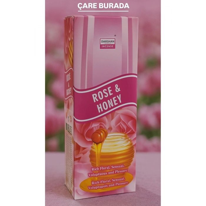 Darshan Incense - Rose & Honey 20li Çubuk Tütsü (Gül & Bal)