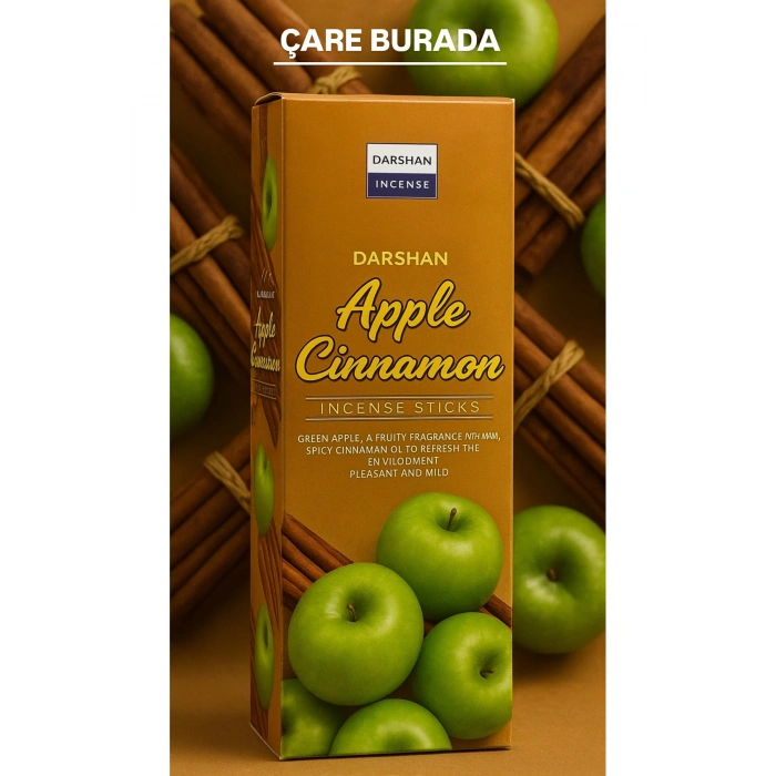Darshan Incense - Apple & Cinnamon 20li Çubuk Tütsü (Elma & Tarçın)