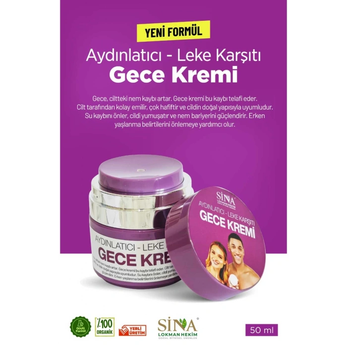 Sina - Aydınlatıcı & Leke Karşıtı Gece Kremi 50 ml