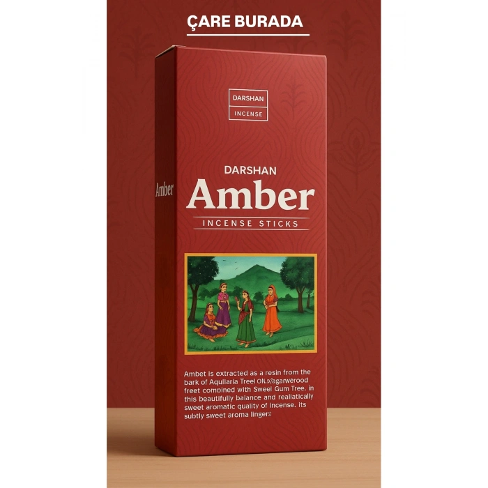 Darshan Incense - Amber 20li Çubuk Tütsü (Şifa & Huzur)