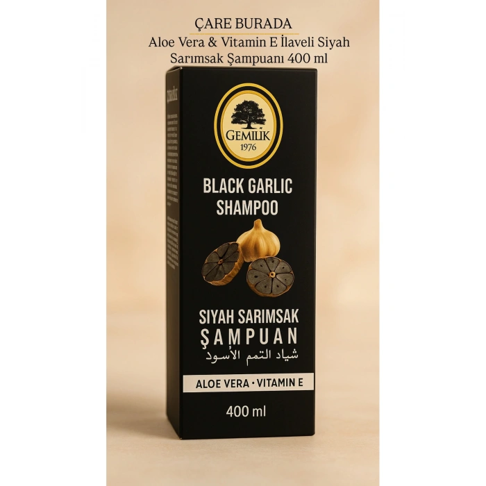 Gemilik - Aloe Vera & Vitamin E İlaveli Siyah Sarımsak Şampuanı 400 Ml
