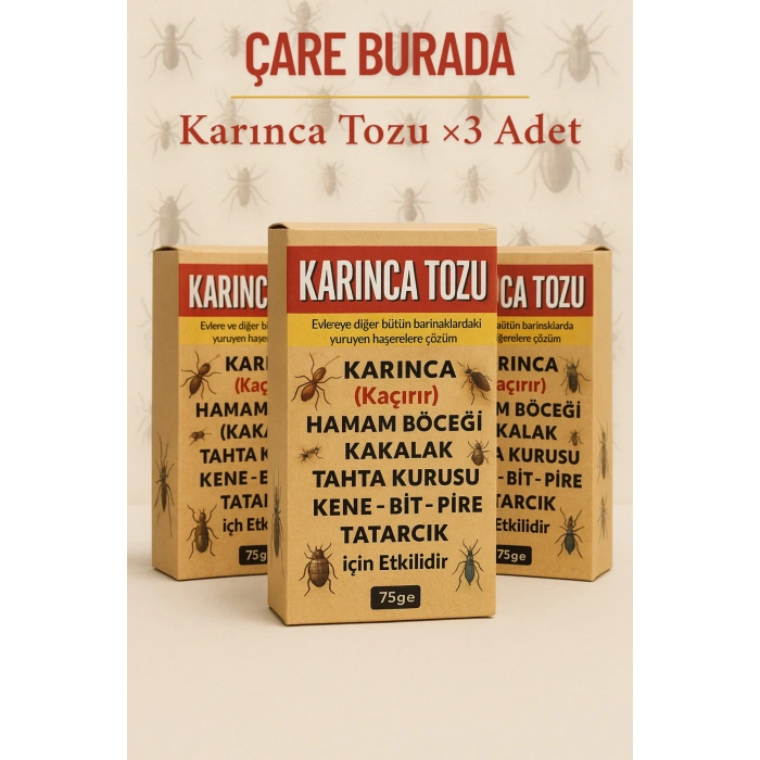 Karınca Tozu ×3 Adet (Kene & Bit & Pire & Tahta Kurusu & Hamam Böceği)