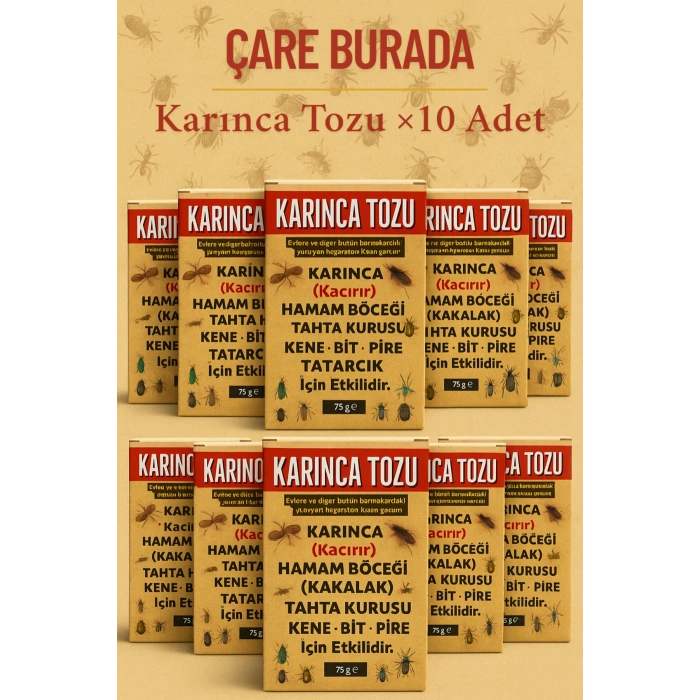 Karınca Tozu ×10 Adet (Kene & Bit & Pire & Tahta Kurusu & Hamam Böceği)