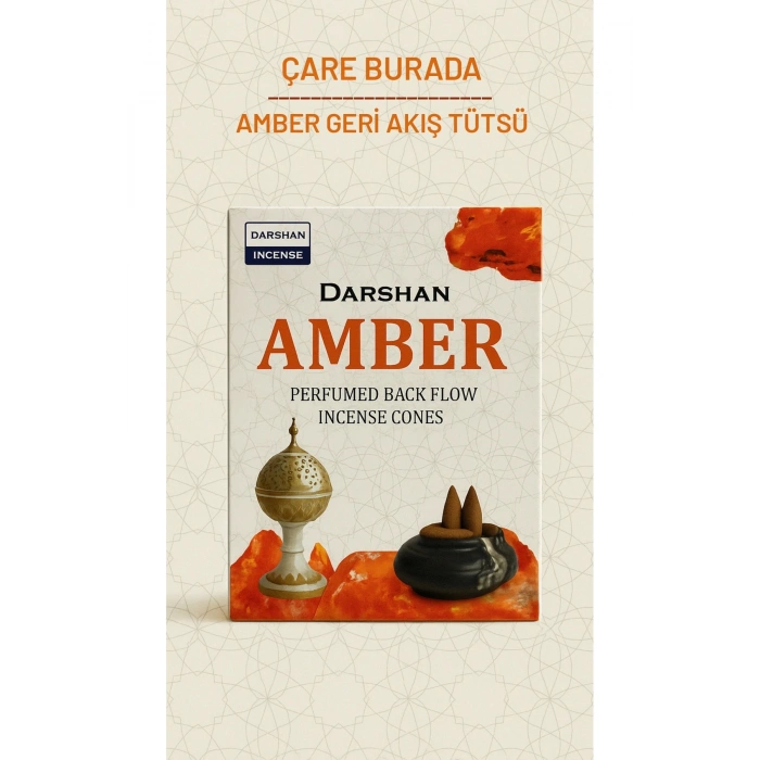 Darshan Incense - Amber Geri Akış Tütsü (10 Adet Geri Akış Tütsü)