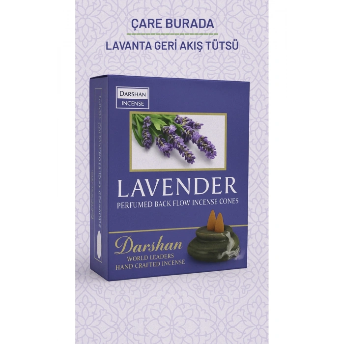 Darshan Incense - Lavanta Geri Akış Tütsü (10 Adet Geri Akış Tütsü)