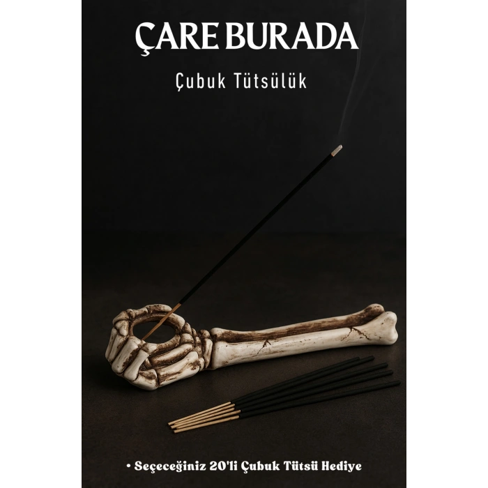 İskelet El Çubuk Tütsülük (Seçeceğiniz 20li Çubuk Tütsü Hediye)