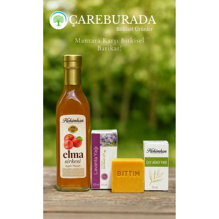 Hekimhan Elma Sirkesi, Lavanta Yağı, Bıttım sabunu, Çay ağacı Yağı (Mantar Seti)