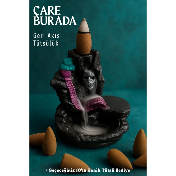 Mini Şelale Geri Akış Tütsülük Seçeceğiniz (10lu Konik Tütsü Hediye)