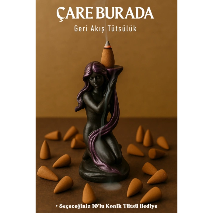 Deniz Kızı Geri Akış Tütsülük (Seçeceğiniz 10lu Konik Tütsü Hediye)