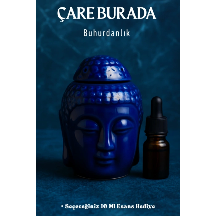 Parlak Lacivert Buda Buhurdanlık (Seçeneğiniz 10 Ml Esans Hediye)