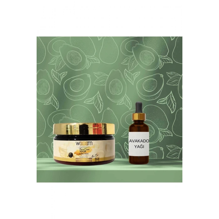 Avakado Yağı 20 ml + Yatıştırıcı Etki Yüz Bakım Maskesi