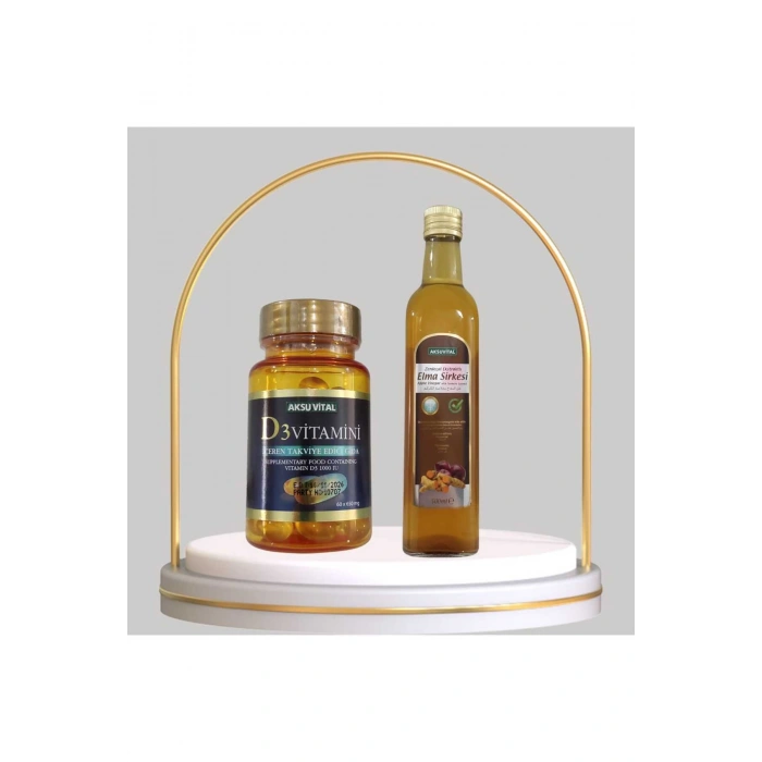 Vitamin D3 60 Softjel + Zerdeçal Ekstraktlı Elma Sirkesi 500 ml