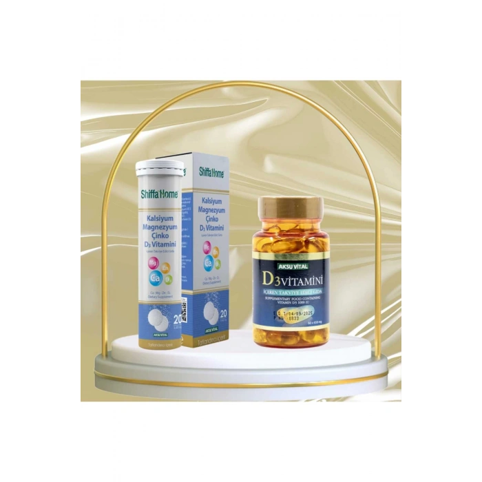 D3 Vitamini 60 Soft Jel Kapsül + Kalsiyum Magnezyum Çinko D3 20 Eferesan Tablet