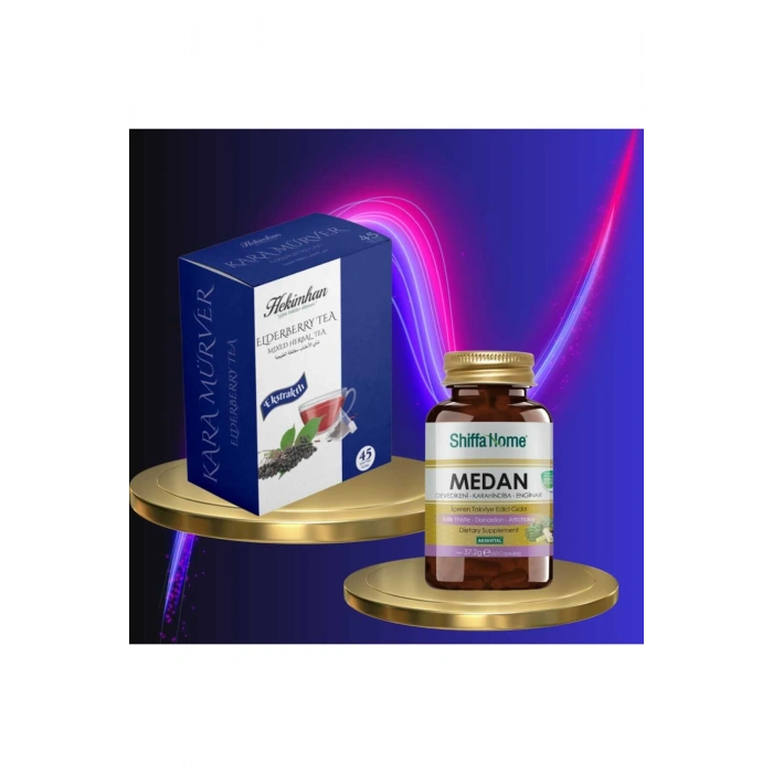 Kara Mürver Çayı 40lı + MEDAN Devedikeni Karahindiba Enginar 60 Kapsül