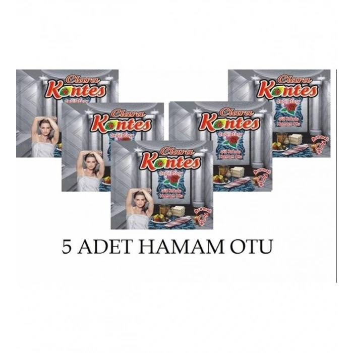 5 Adet Tüy Dökücü Hamam Otu Tozu - Kontes - Hamamotu Zırnık Otu