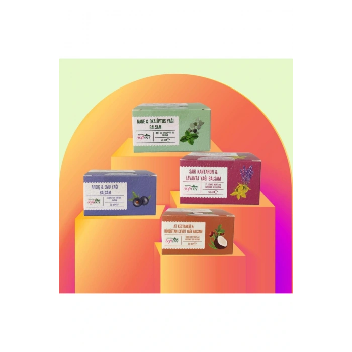 Çare Burada Nane&Okaliptus+Sarı Kantaron&Lavanta+Ardıç&Emu Yağı +At Kestanesi&Hindistan Cevizi Balsam Seti
