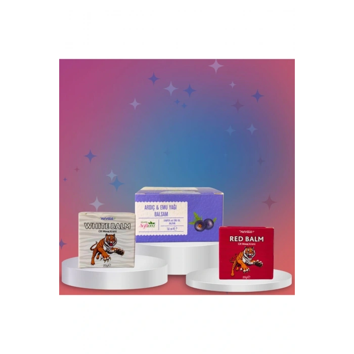 Çare Burada White + Red Soğutucu Ve Isıtıcı Masaj Kremi + Ardıç&Emu Yağı Balsam