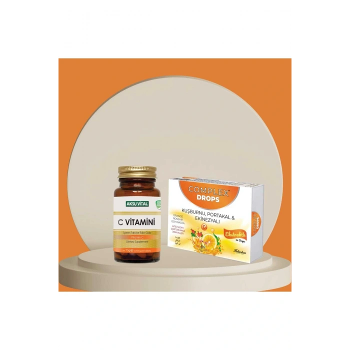 Çare Burada C Vitamini 60 Tablet Ve Kuşburnu & Portakal & Ekinezyalı Drops 24Lü