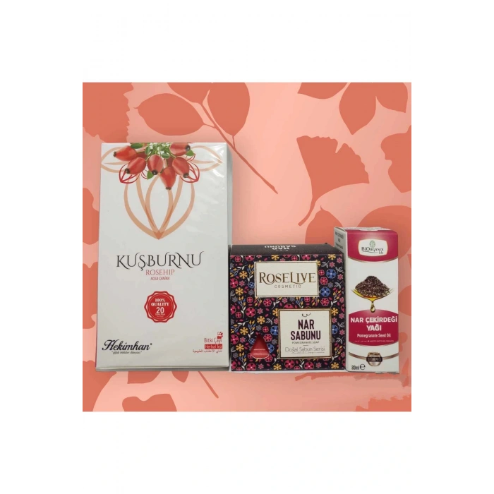 Kuşburnu Çayı + Nar Sabunu + Nar Çekirdeği Yağı