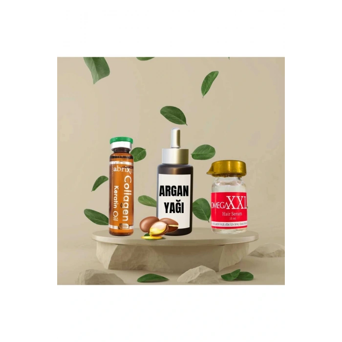 Argan Yağı Destekli Saç Bakım Seti Collegen Keratin ve XXXL Serum