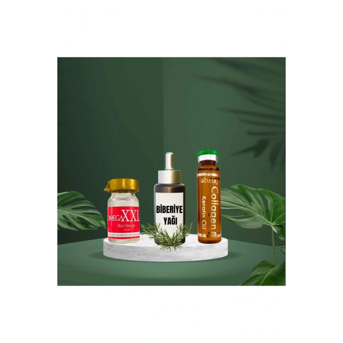 Saç Bakım Seti Hızlı Sonuç Serum, Collegen Keratin Serum ve Biberiye Yağı