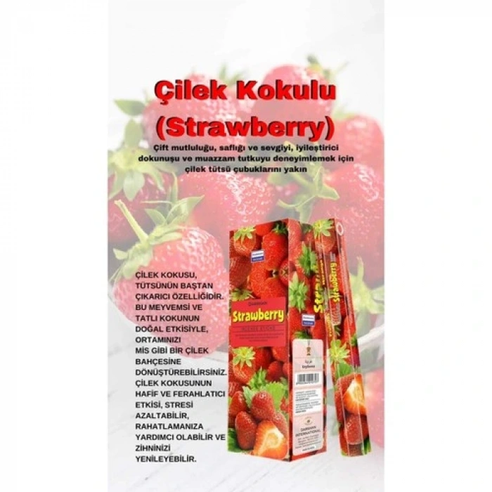 Çilek Kokulu Tutku Tütsü 20 Çubuk