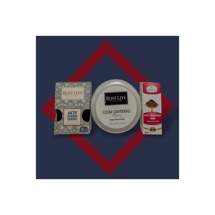 Karbon Sabunu+Üzüm Çekirdekli peeling+Nar Çekirdeği Yağı (Cilt Yenileme )