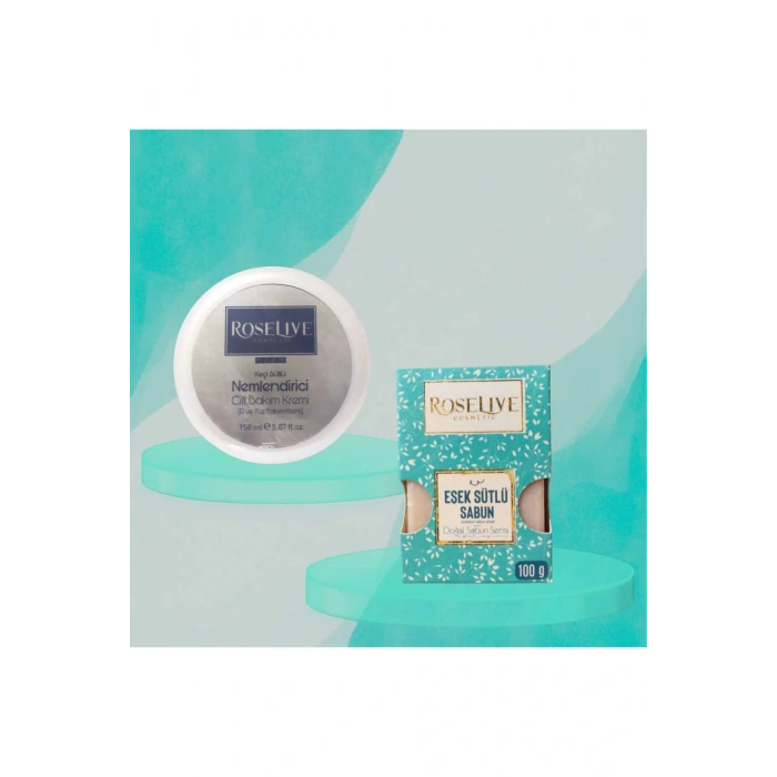 Keçi Sütlü Nemlendirici Krem 150 ml + Eşek Sütlü Sabun 100 gr ( İpeksi Cilt İçin )