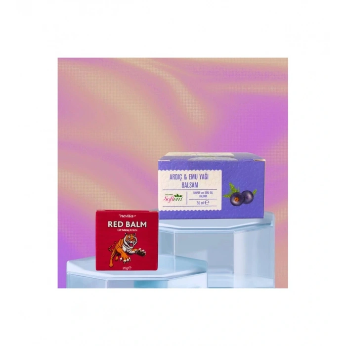 Red ısıtıcı masaj kremi ve Ardıç& Emu Yağı balsamı
