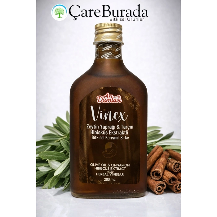 ÇareBurada Zeytin Yaprağı, Tarçın ve Hibisküs Ekstraktlı Sirke 200 ml