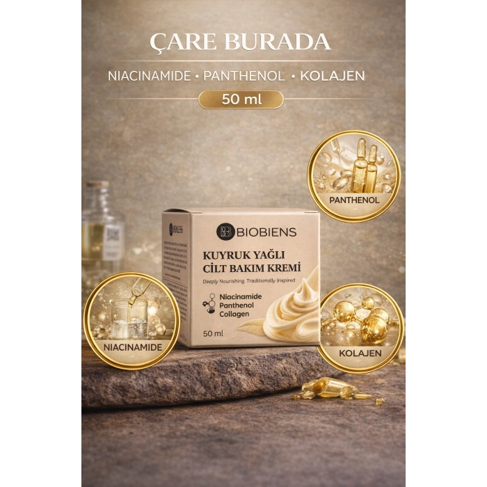 Kuyruk Yağlı Cilt Bakım Kremi 50 Ml (Niacinamide & Panthenol & Kolajen)